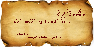 Örmény Lavínia névjegykártya
